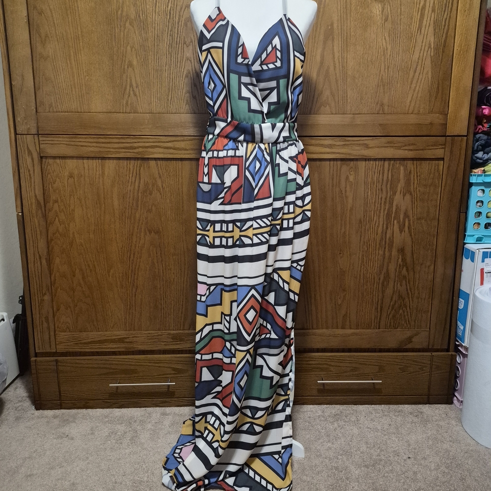Grassfields | Vibrant Geometric Maxi Dress